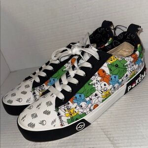 NWT Pokemon Sneakers Men’s Size 12 Ground Up Canvas Low Top Colorful Shoes.